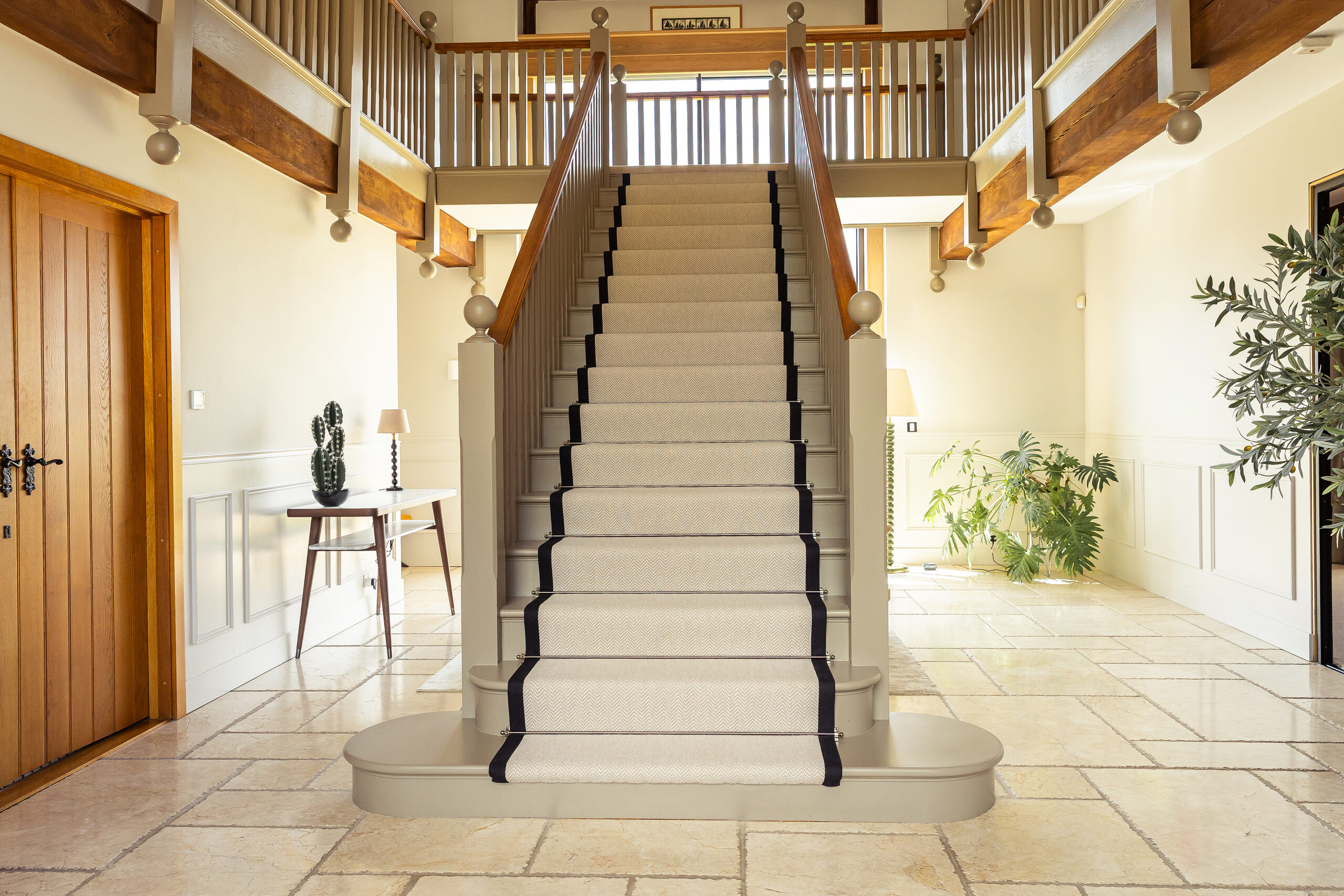 Renovated barn hallway and staircase